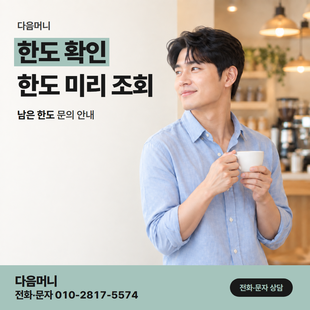 다음머니 롯데카드현금화 이번 달 사용분이 빠진 롯데카드 남은 한도