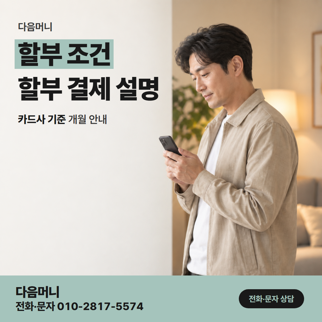 다음머니 롯데카드현금화 이번 달 청구를 보고 나누는 할부 개월